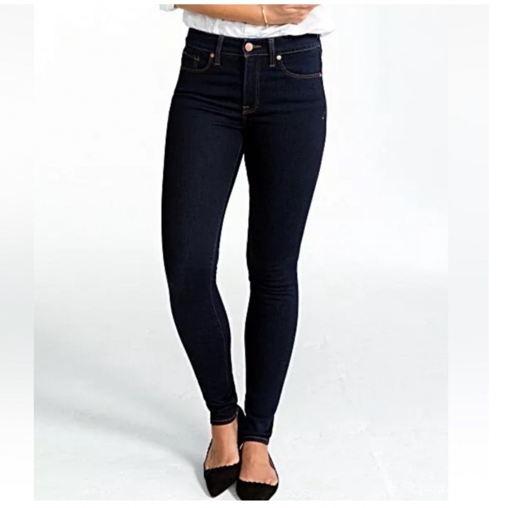 Spanx 5-Pocket Skinny Jeans Womens 25 Dark Indigo Blue High Rise FD5915 Shaping